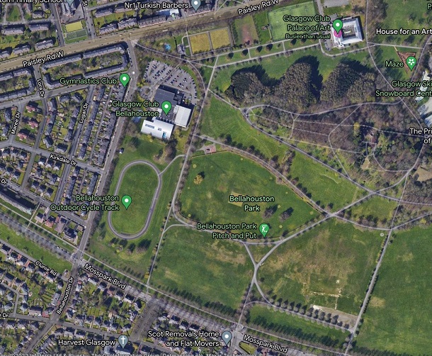 Glasgow - Bellahouston Park : Image credit Google maps